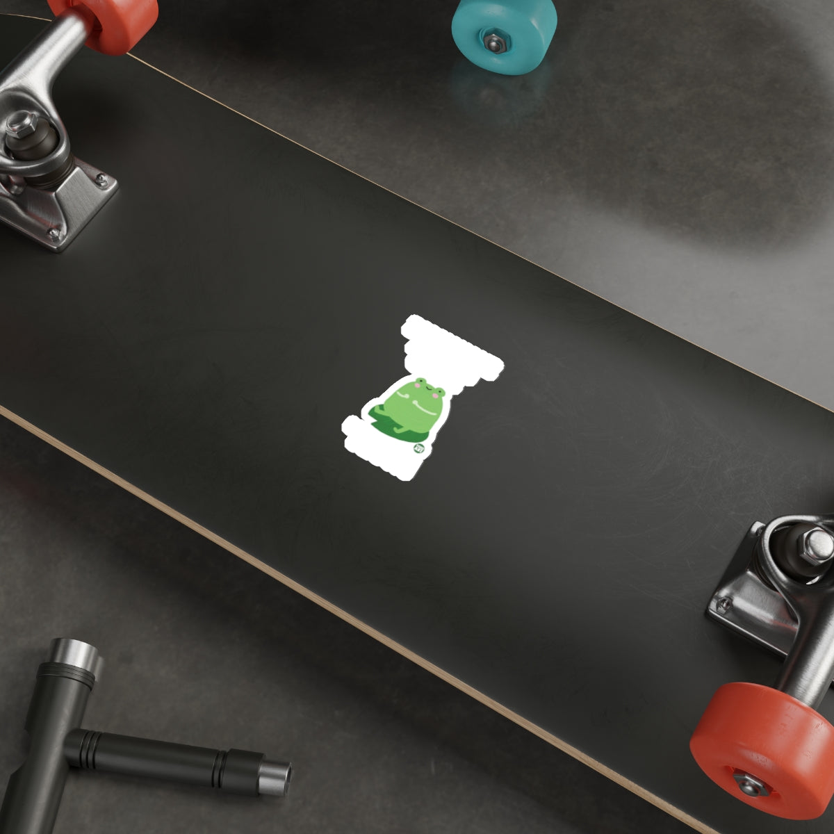 Frog Character Sticker On Skateboard Deck product
