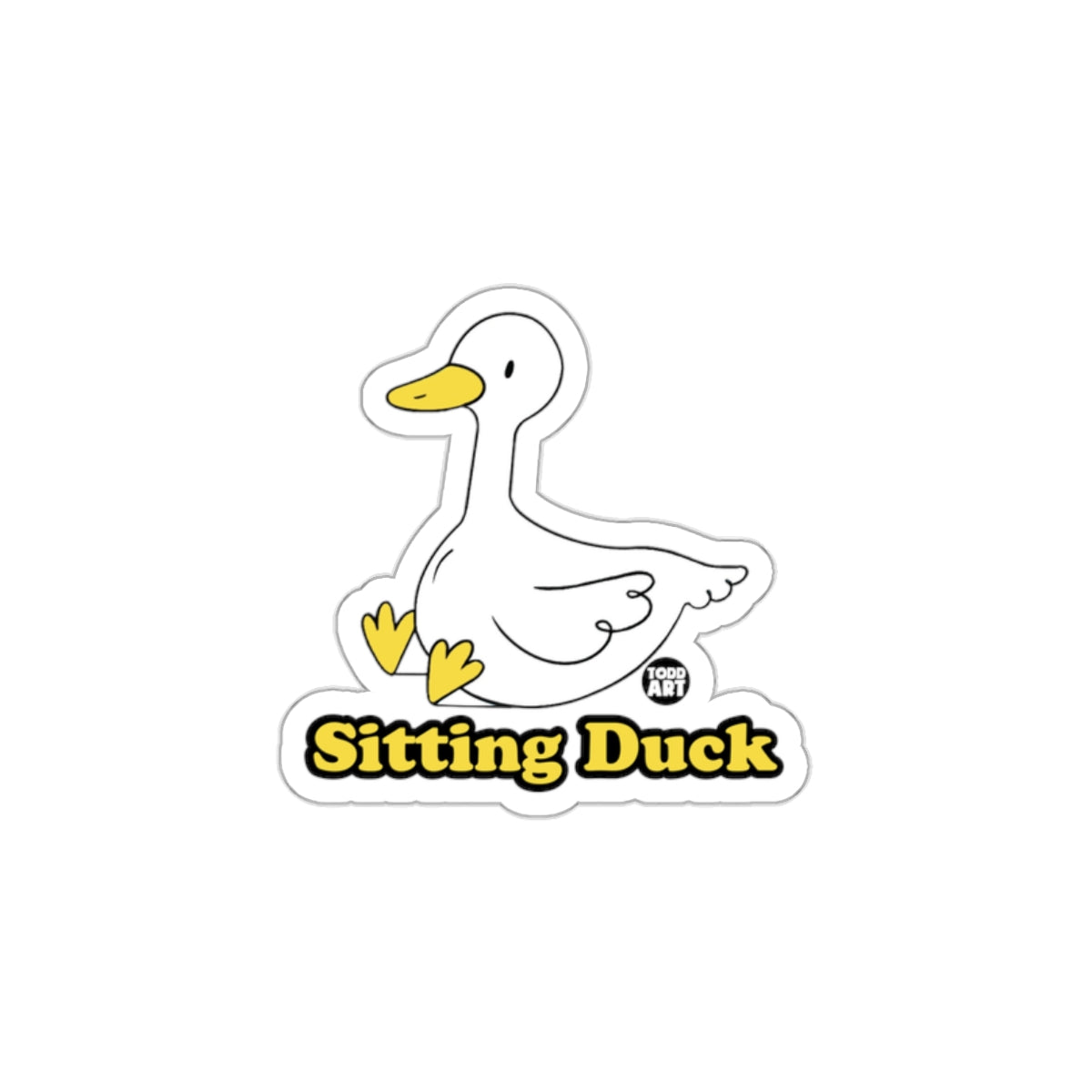 Sitting Duck Illustration Sticker Home Decor