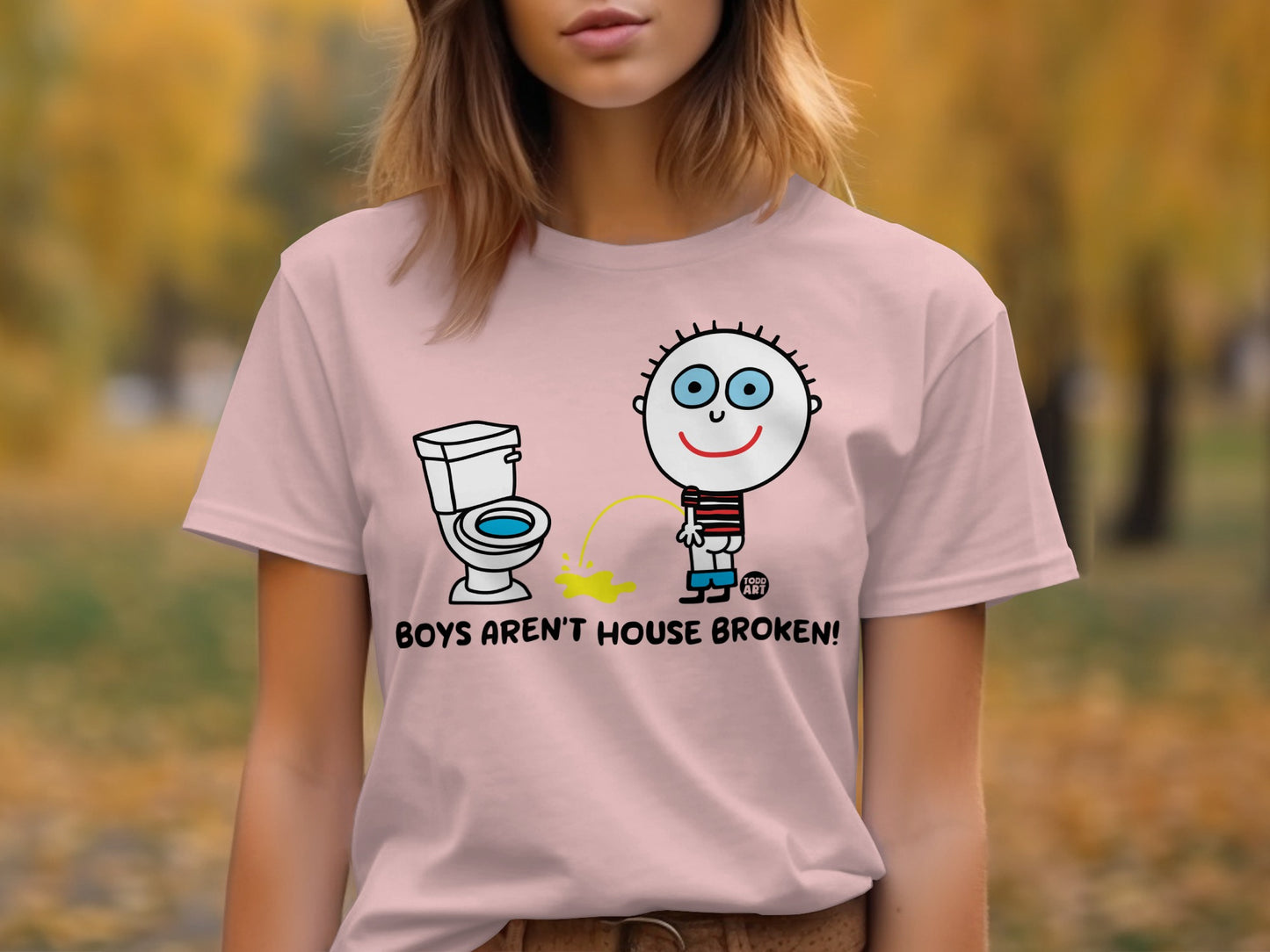 Boys Aren't House Broken Funny Graphic T-Shirt
