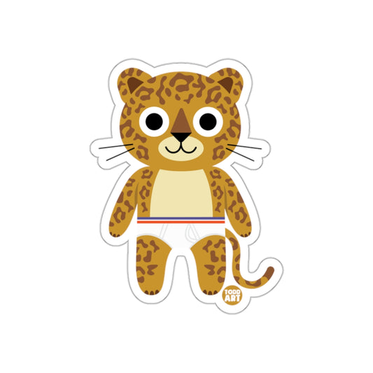 Cute Leopard Cartoon Sticker with Adorable Design