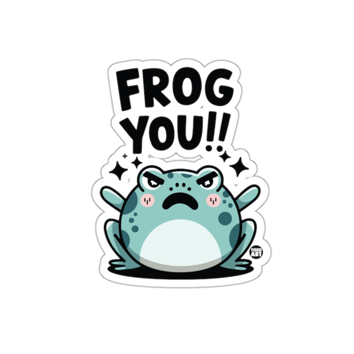 Frog You Cute Grumpy Frog Sticker