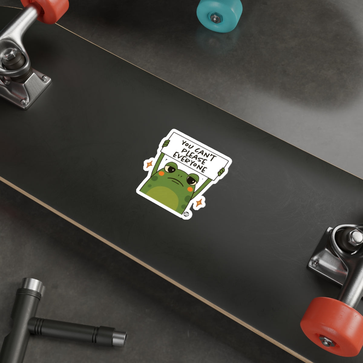 Sad frog YOU CAN'T PLEASE EVERYONE message sticker 