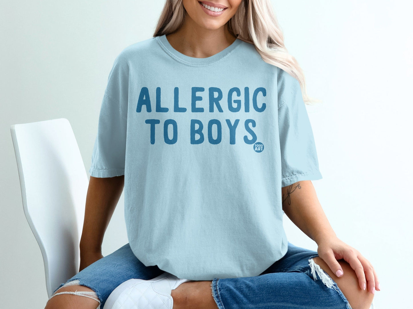 Allergic To Boys Graphic Tee for Casual Wear