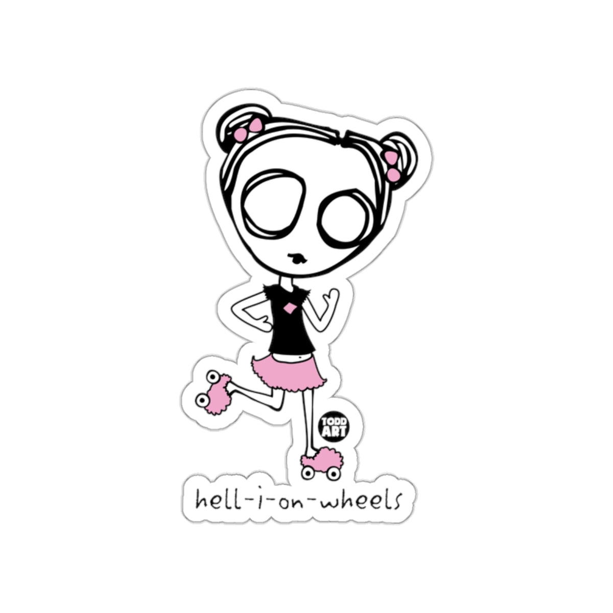 hell-i-on-wheels graphic sticker sticker