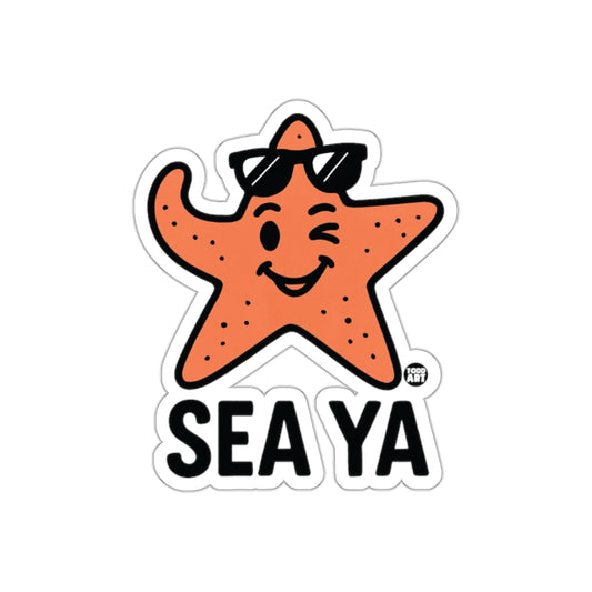 Sea Ya Winking Starfish with Sunglasses Sticker