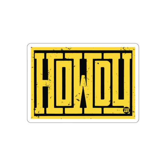 HOWDY Vintage Style Western Greeting Sticker