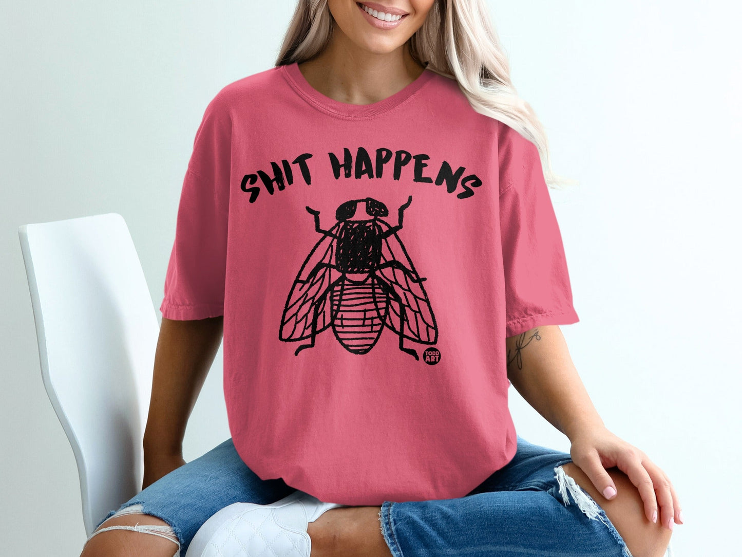 Funny Shit Happens Insect Graphic T-shirt