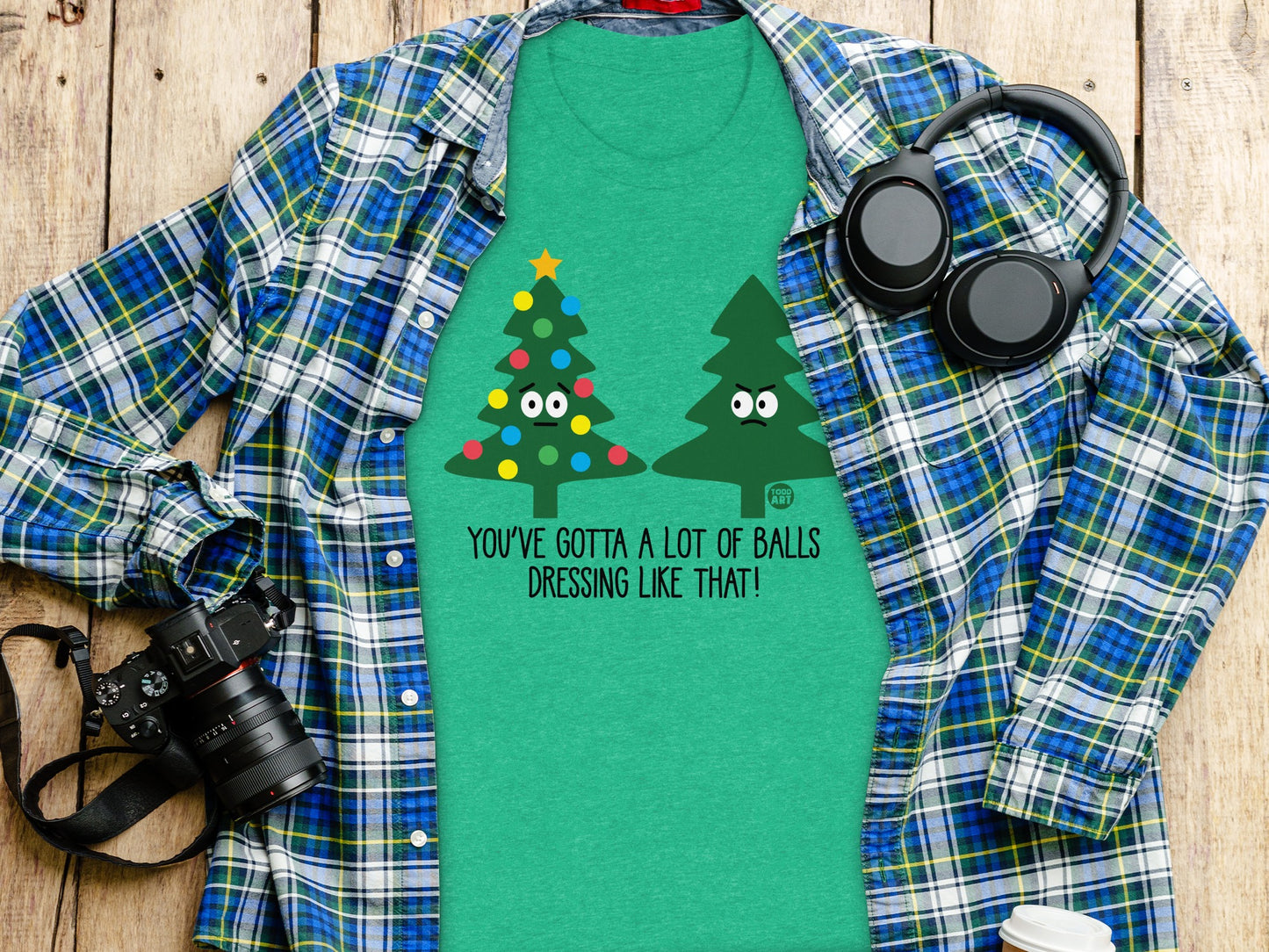 Christmas Tree Themed T-Shirt Humorous Clothing product type
