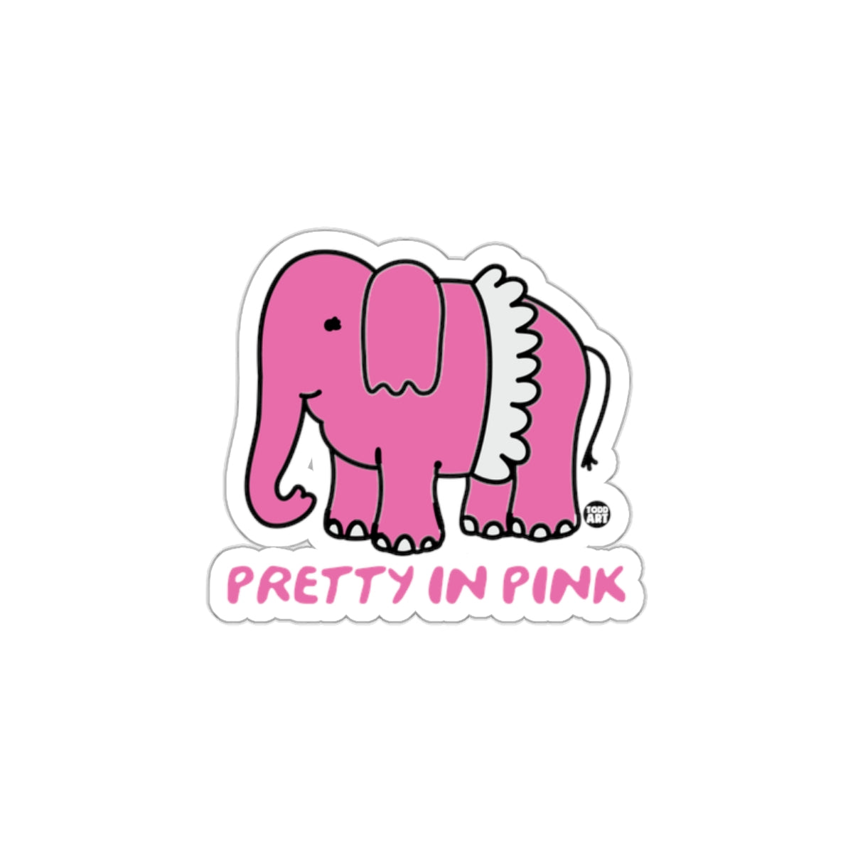 Pretty in Pink Elephant Sticker Perfect for Laptops