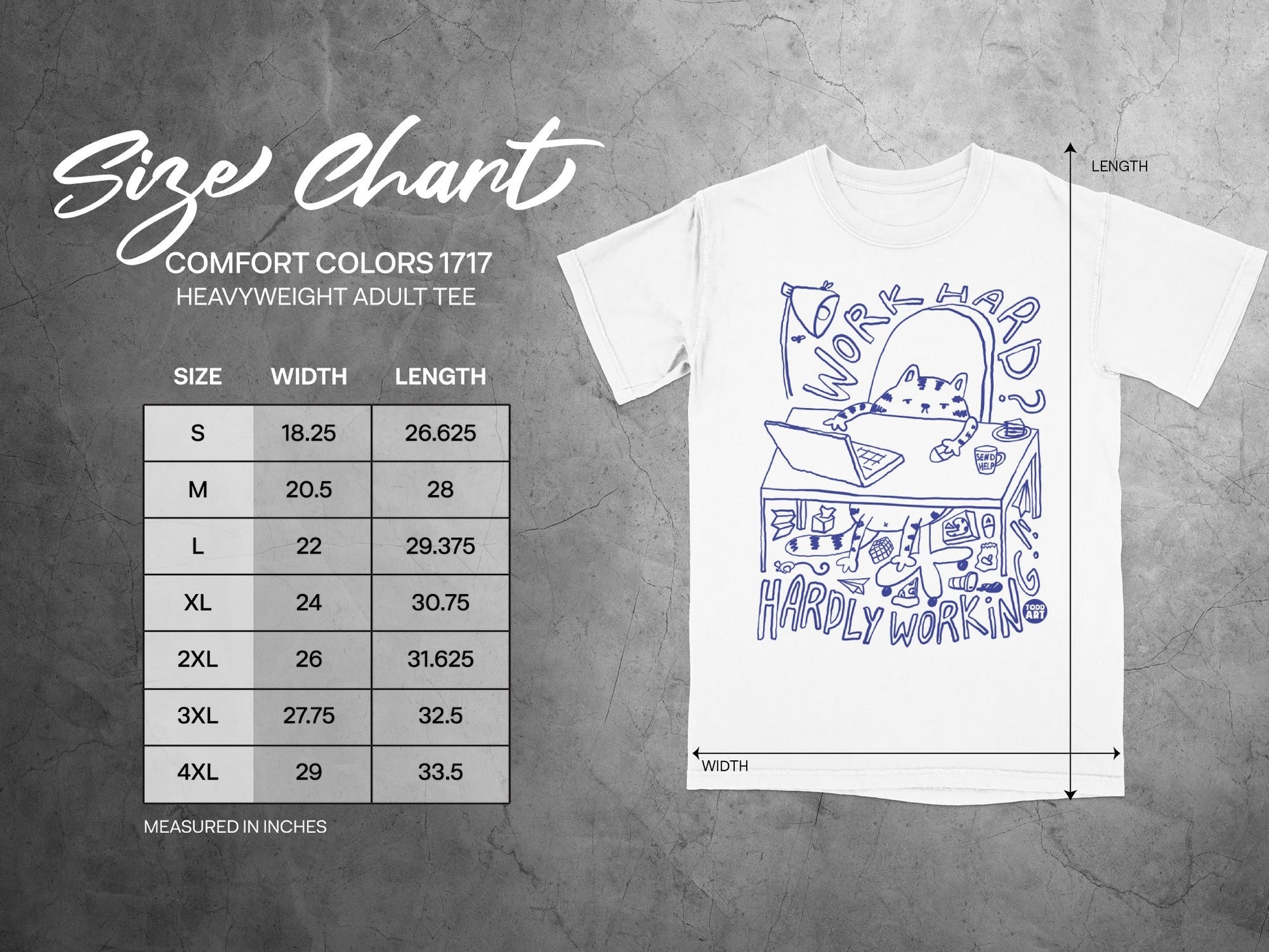 Work Hard Hardly Working Heavyweight Adult Tee