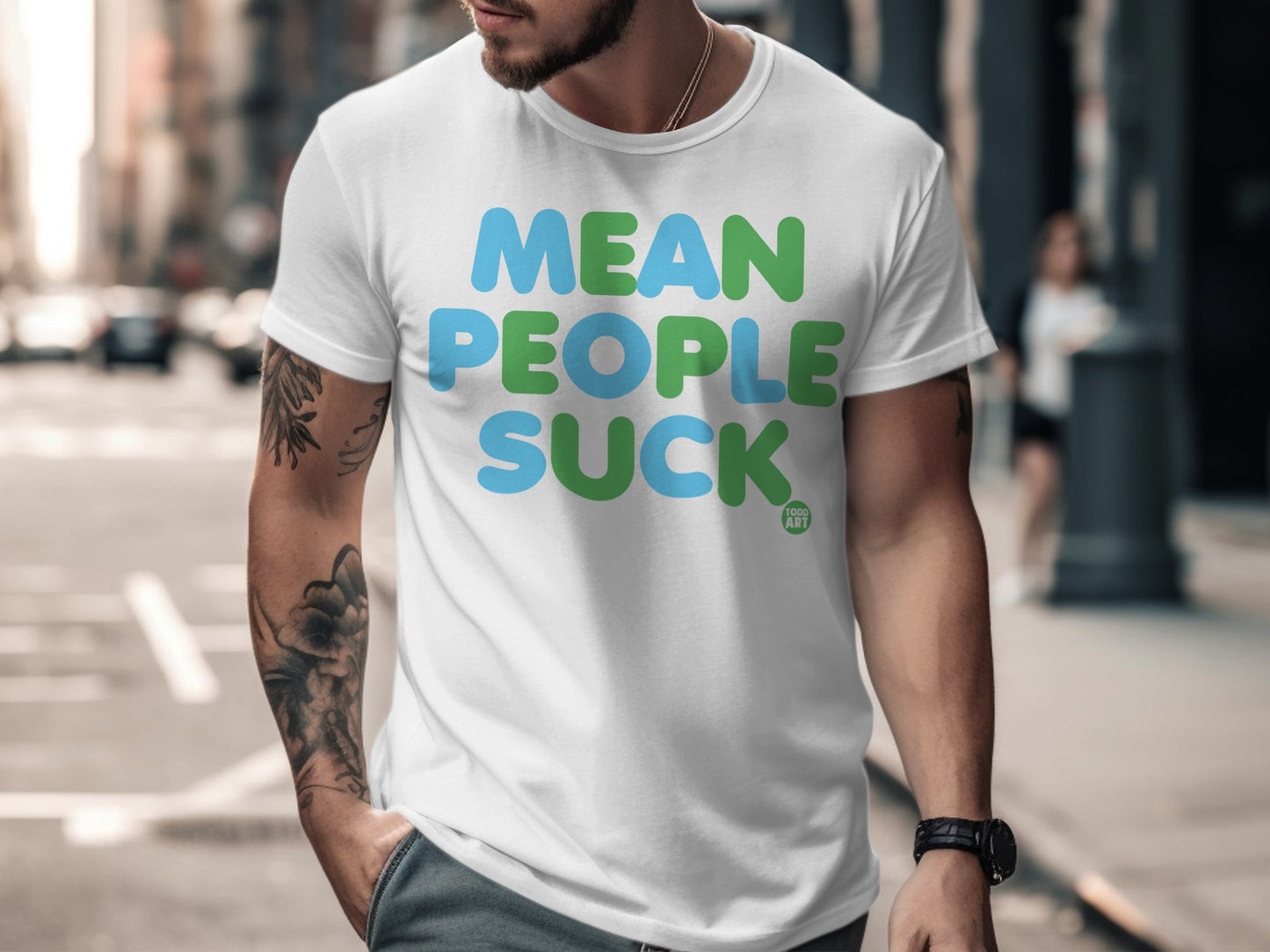 Mean People Suck Fun Casual Graphic T-Shirt