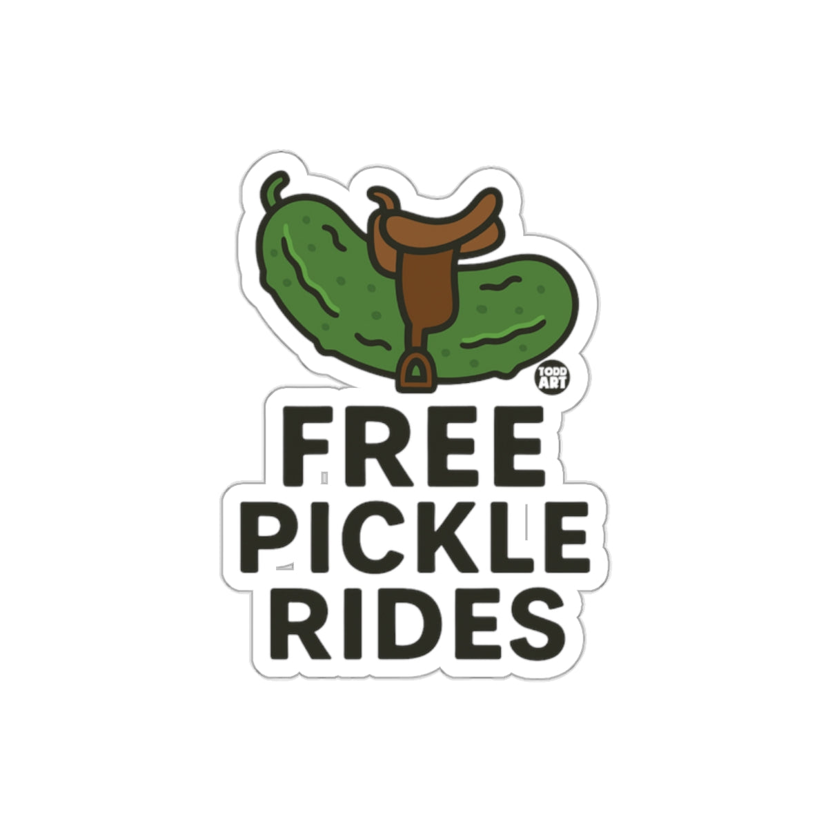 Free Pickle Rides Todd Art Funny Illustrated Image sticker
