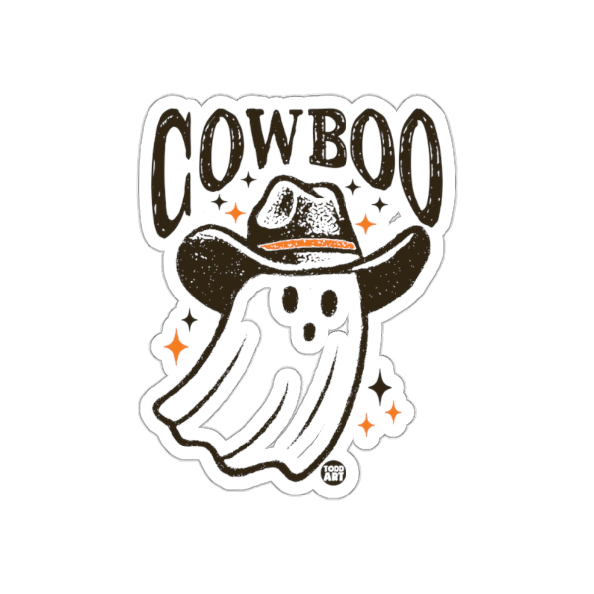 Cowboo Ghost with Cowboy Hat Halloween Sticker