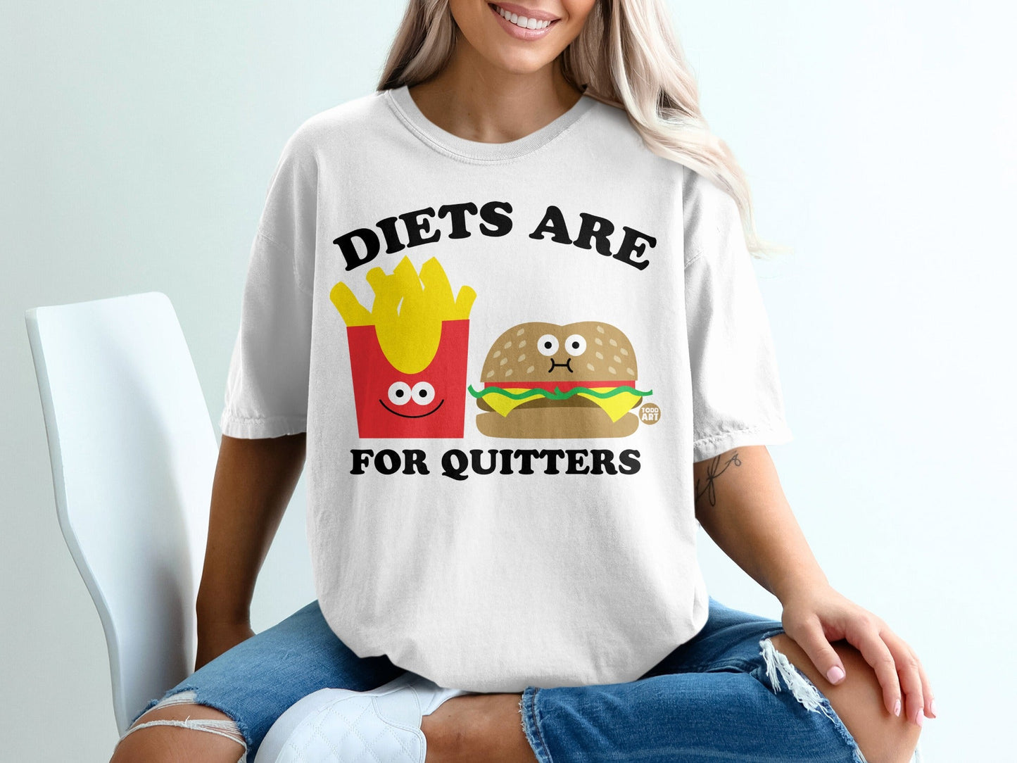 Diets Are For Quitters Funny Food Art Shirt