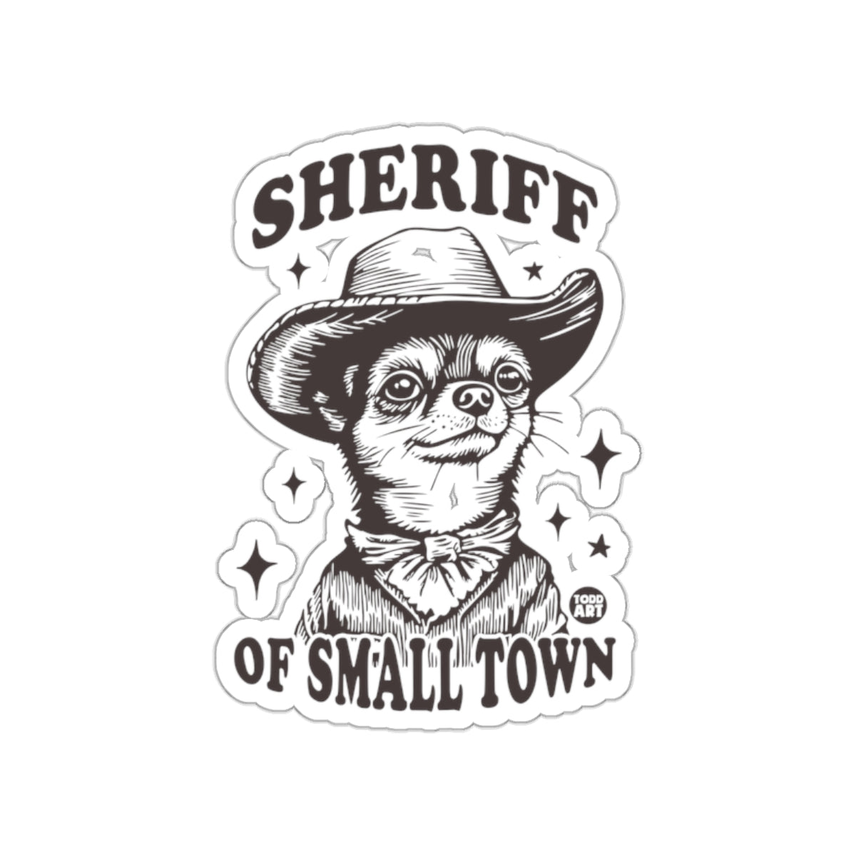 Sheriff Dog Of Small Town Graphic Design Sticker