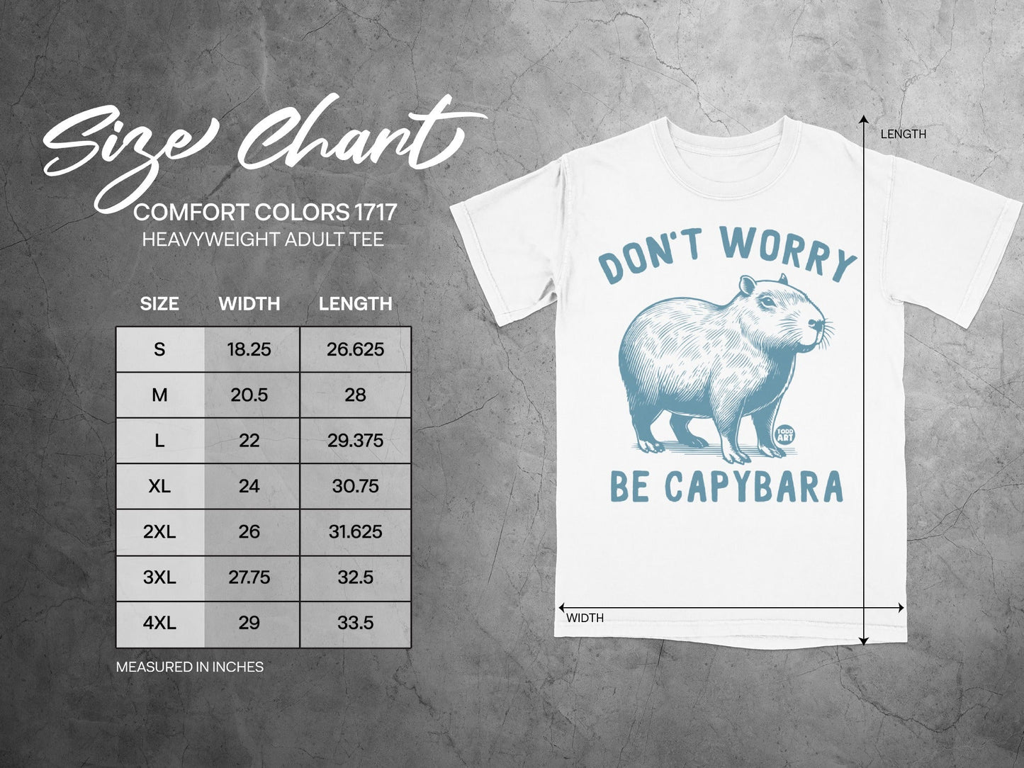 Don't Worry Be Capybara Heavyweight Adult Tee