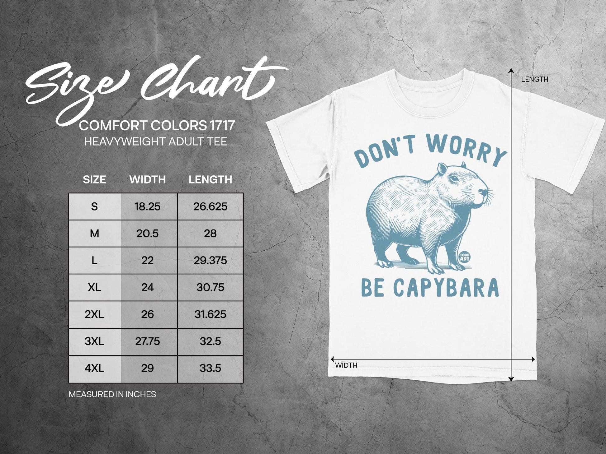 Don't Worry Be Capybara Heavyweight Adult Tee