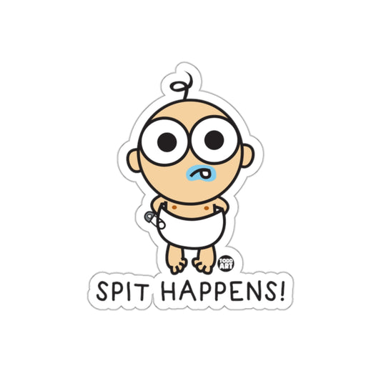 Spit Happens Funny Cartoon Baby Sticker Product