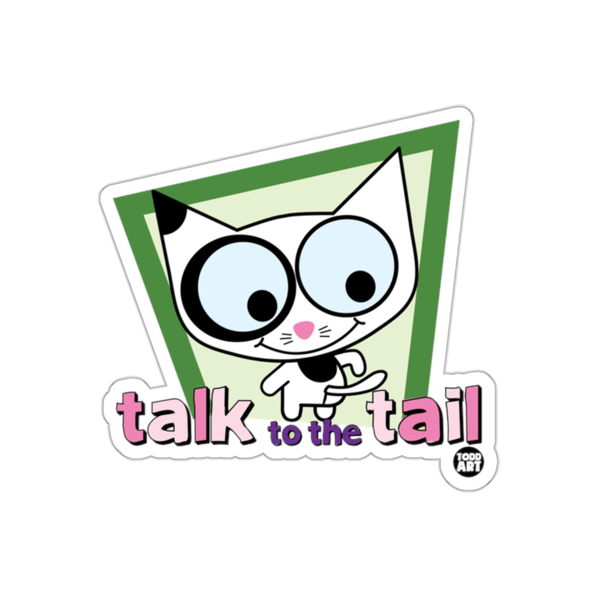 Cute Cartoon Cat with Talk to the Tail Sticker