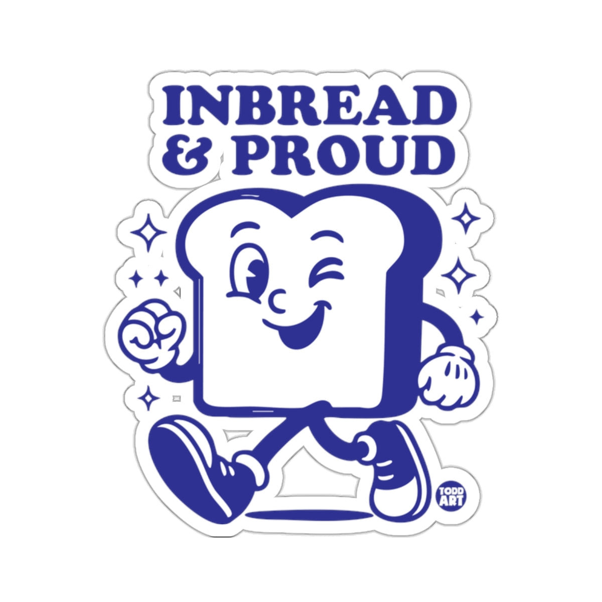 Inbread & Proud Winking Bread Slice Cartoon Character 