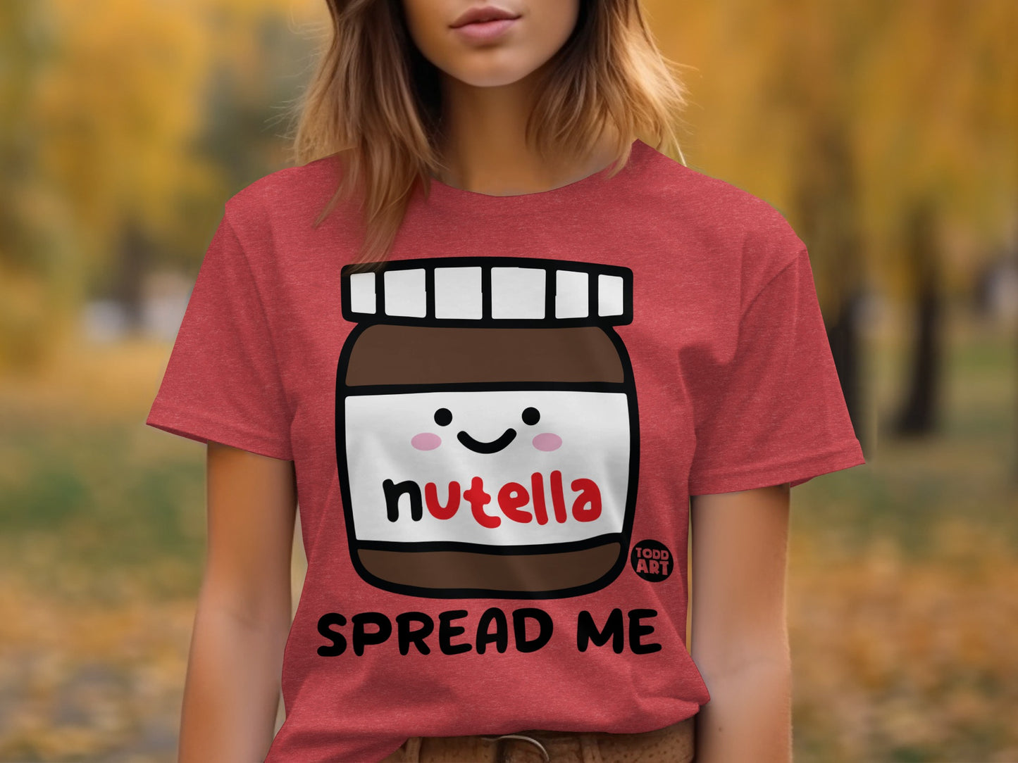 Cute Nutella Spread Me Design Red T-Shirt Product