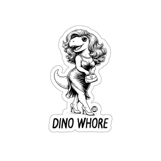 Retro Style Glamorous Dino Whore Sticker Fun Art