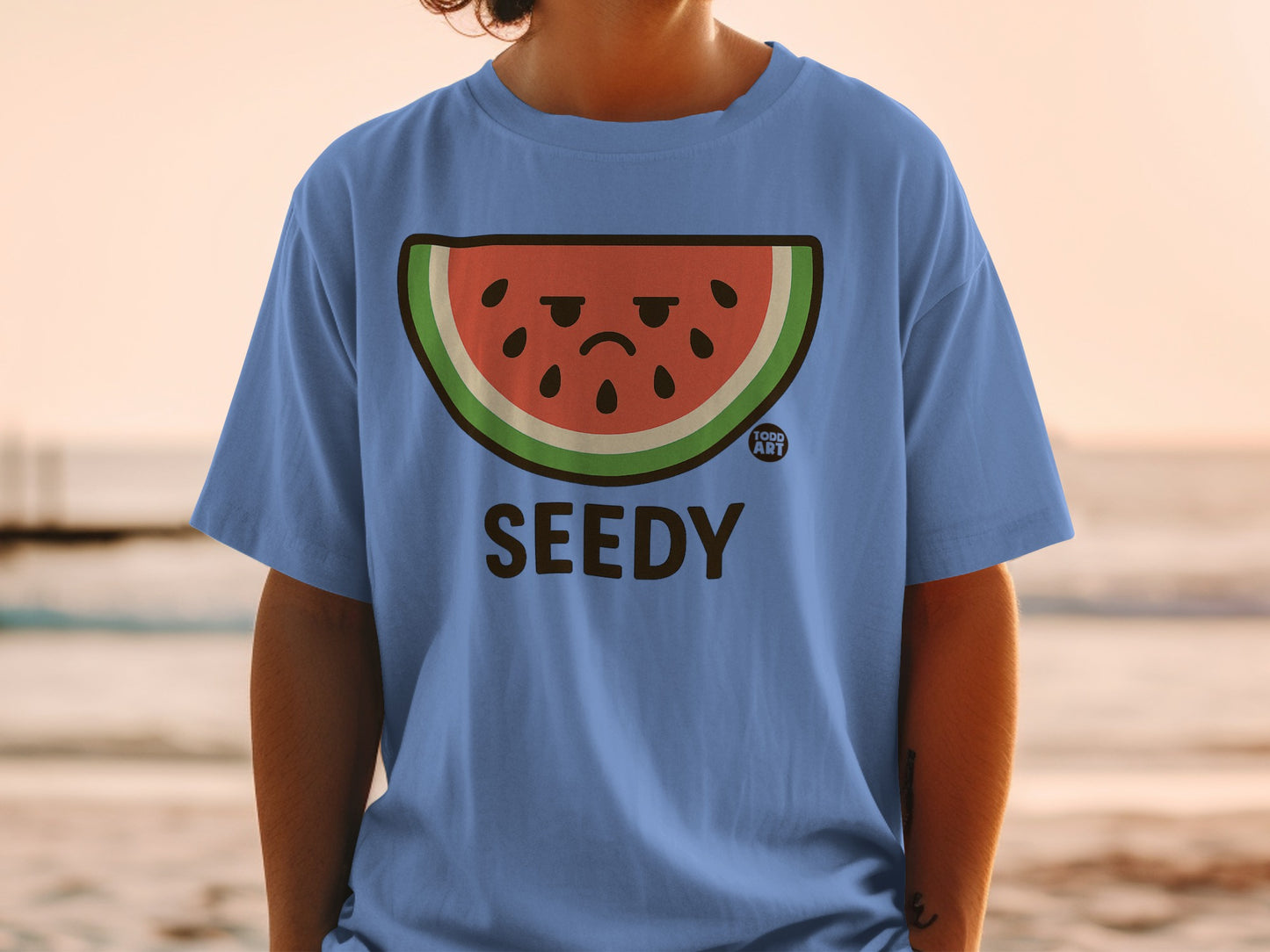 Seedy Watermelon Todd Art Sad Blue Graphic T-shirt product