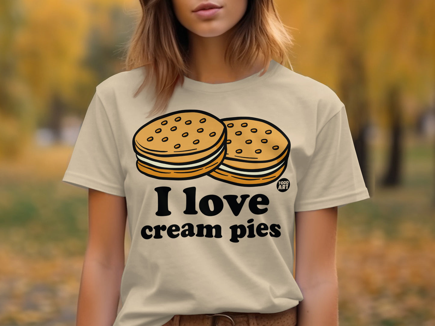 I Love Cream Pies Graphic Tee Shirt Fun Casual Wear
