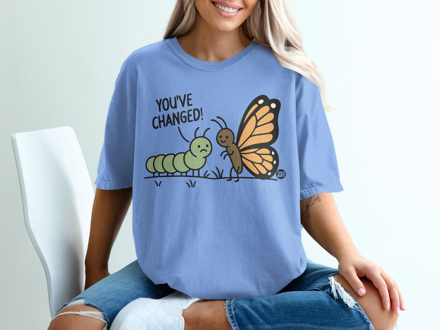 You've Changed Butterfly and Caterpillar Graphic T-Shirt