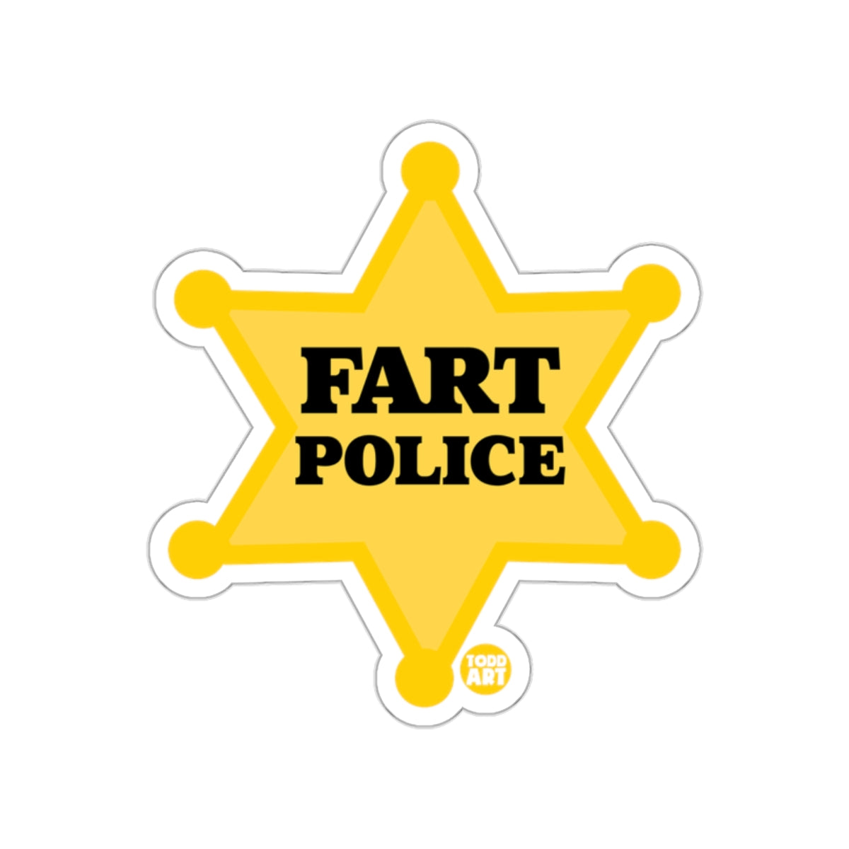 Funny Fart Police Badge Sticker for Prank Lovers