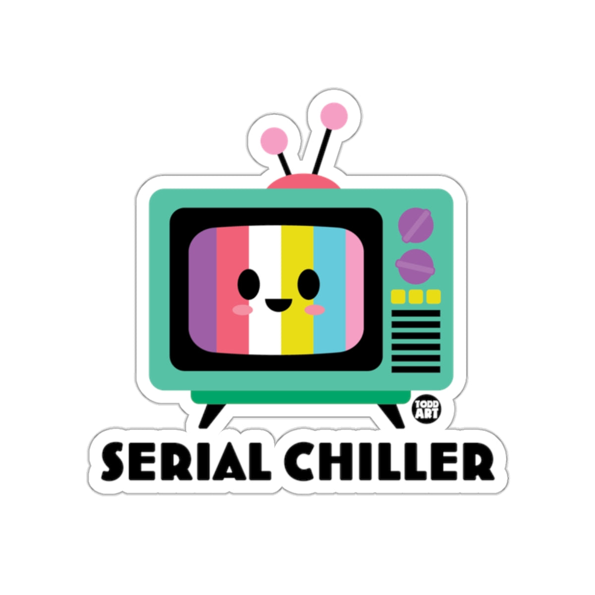 Retro Cartoon TV Serial Chiller Sticker Fun Art