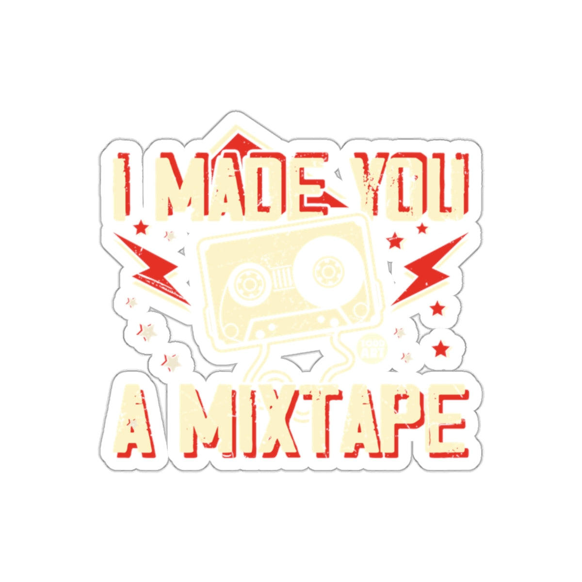 I Made You A Mixtape Sticker Retro Design Music Gift