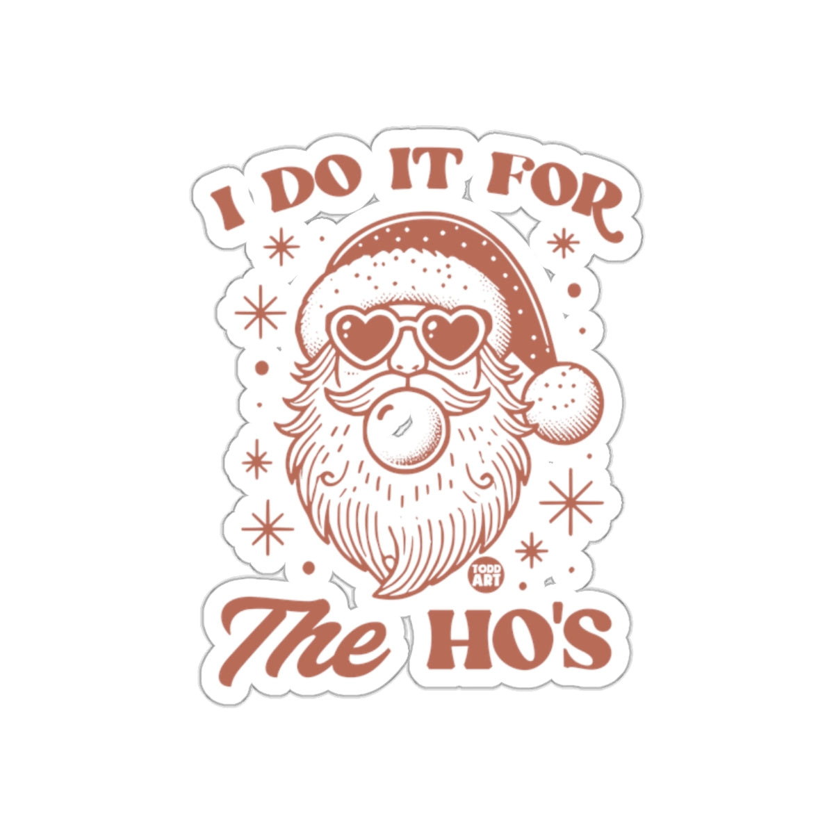 I Do It For The Ho's Retro Santa Sticker Decor