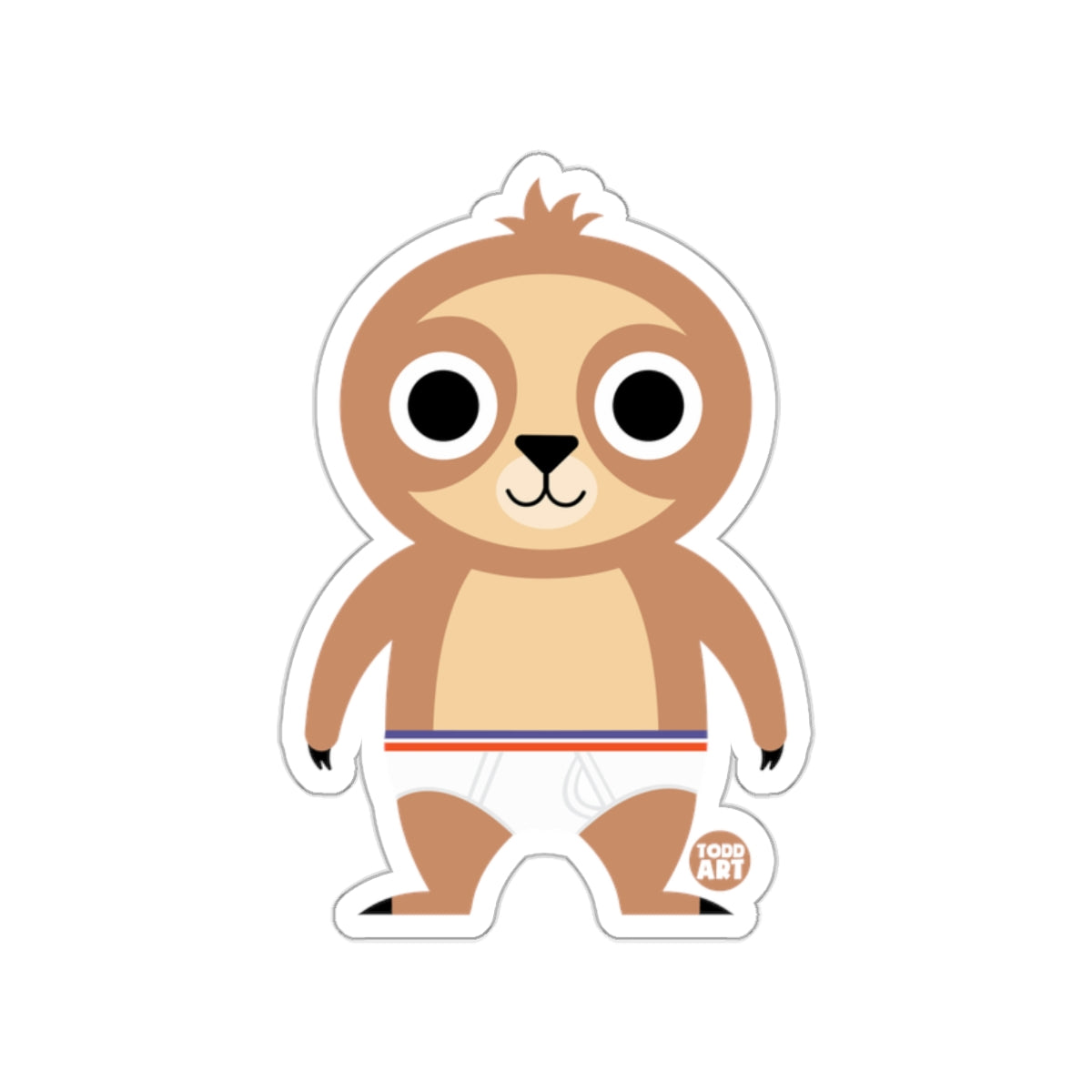 Cute Cartoon Sloth Graphic Sticker for Personal Items