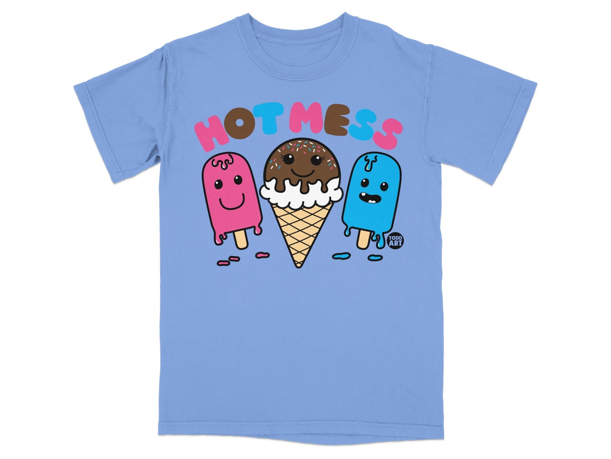 Hot Mess Ice Cream and Popsicle Graphic T-Shirt