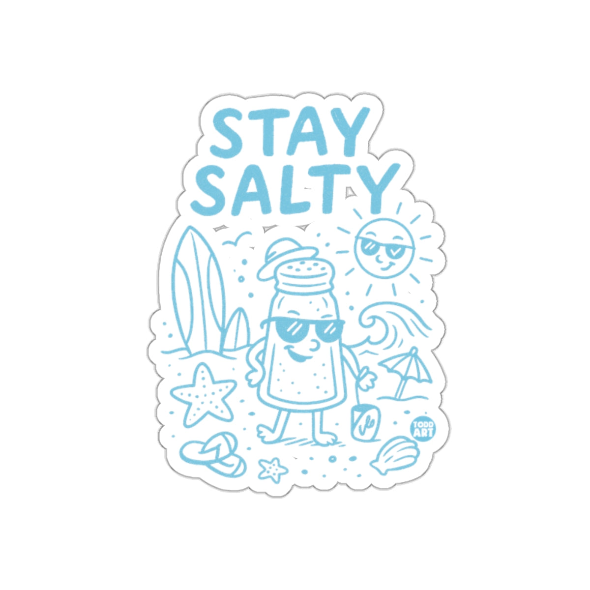 Stay Salty Beach Illustration Sticker