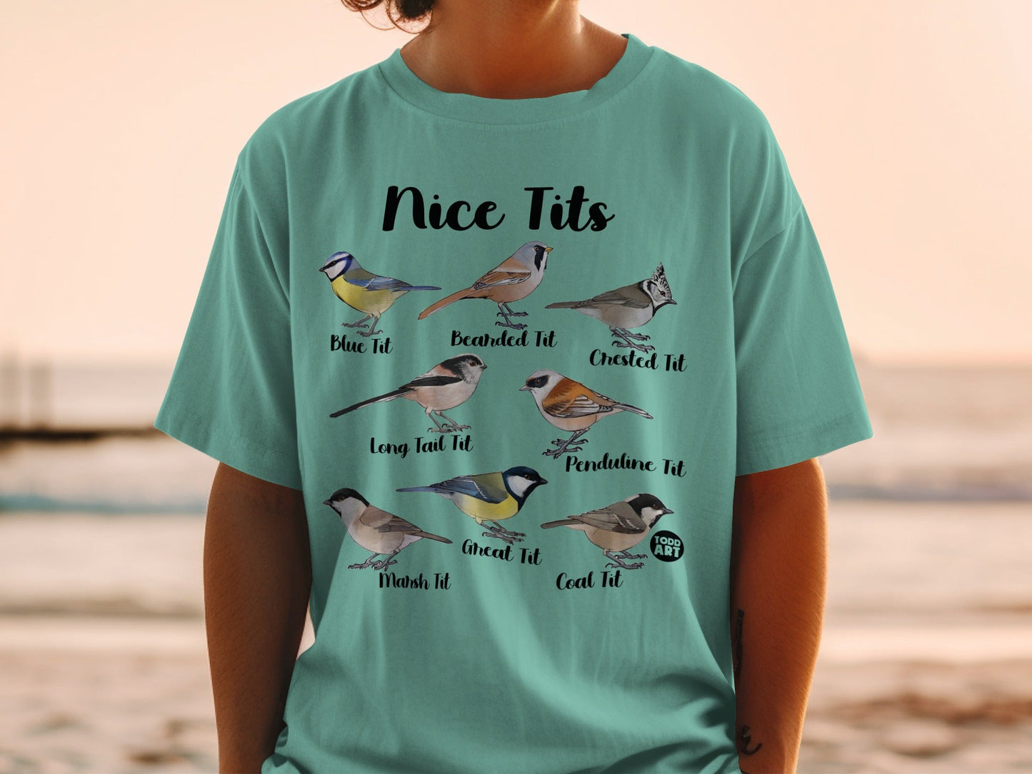 Nice Tits Bird Lover T-Shirt with Cute Titmouse Design