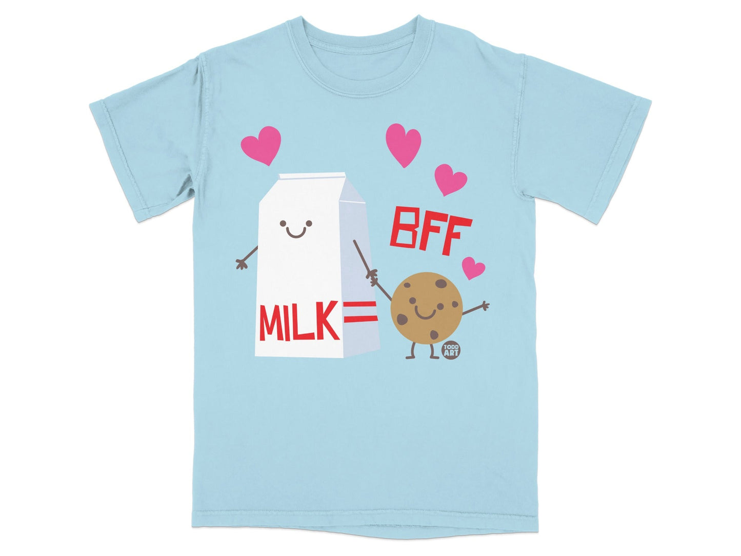 Cute Milk and Cookie BFF Design T-Shirt for Friends
