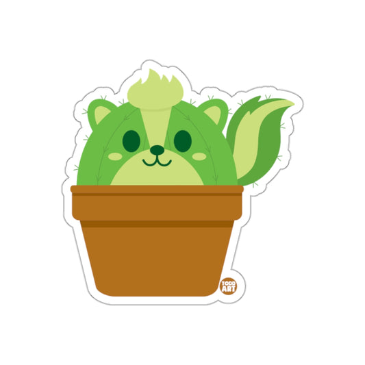 Cute Cactus Animal in a Pot Cartoon Design Sticker