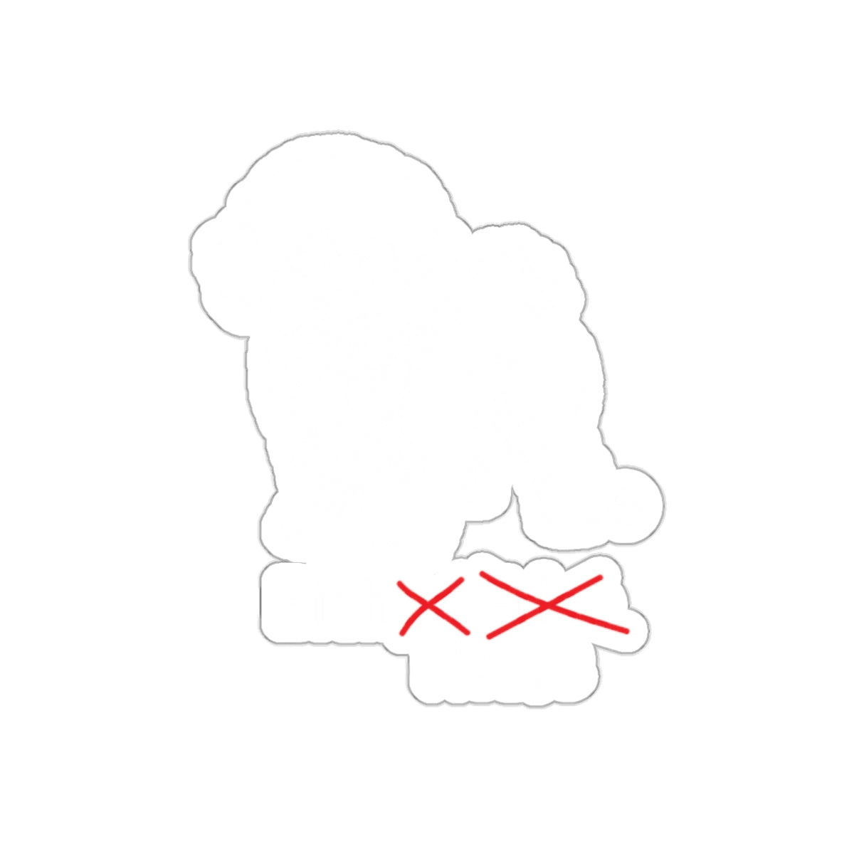 Cute Teddy Bear with Love Sign Sticker