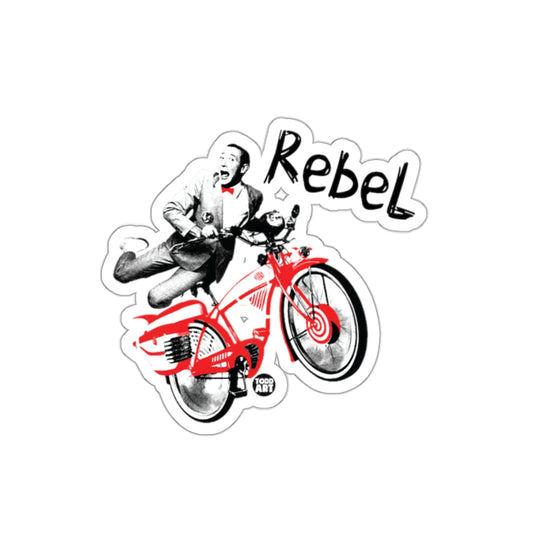 Pee-wee Herman Riding a Red Bike Styled Rebel Stickers