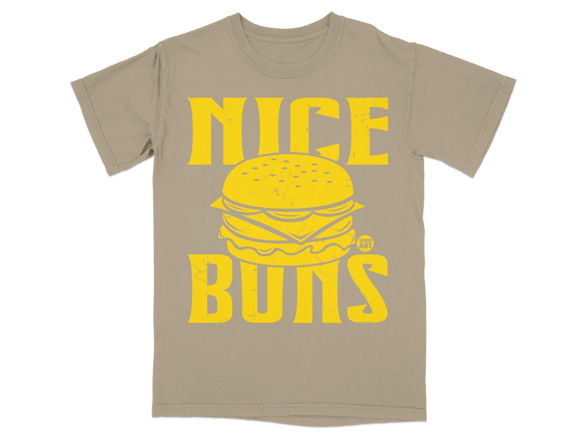 Fun Nice Buns Graphic Printed T-Shirt with Burger Design