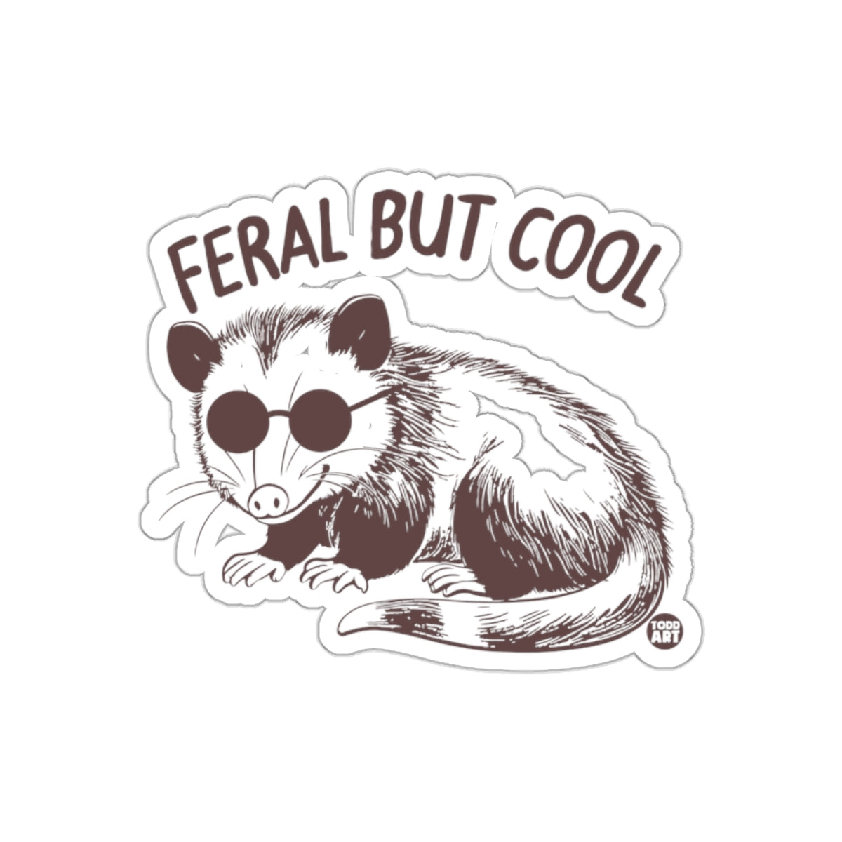 Cool Opossum with Sunglasses Feral But Cool Stickers