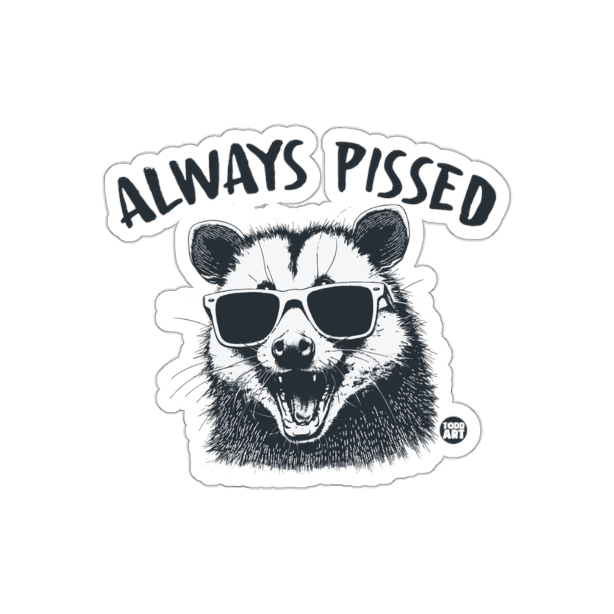 Always Pissed Raccoon Wearing Shades Graphic Design sticker