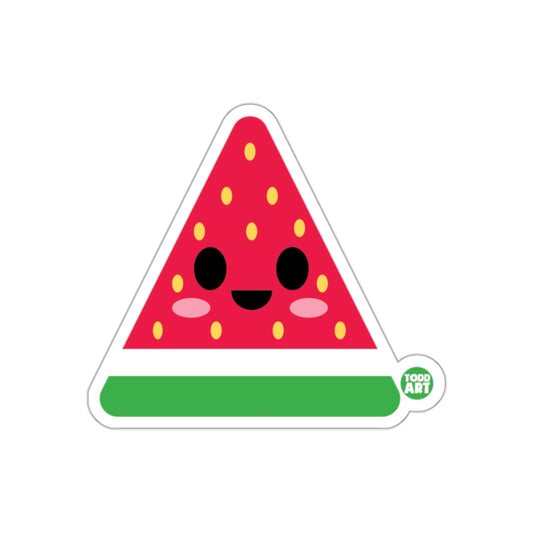 Cute Smiling Watermelon Slice Sticker by Todd Art