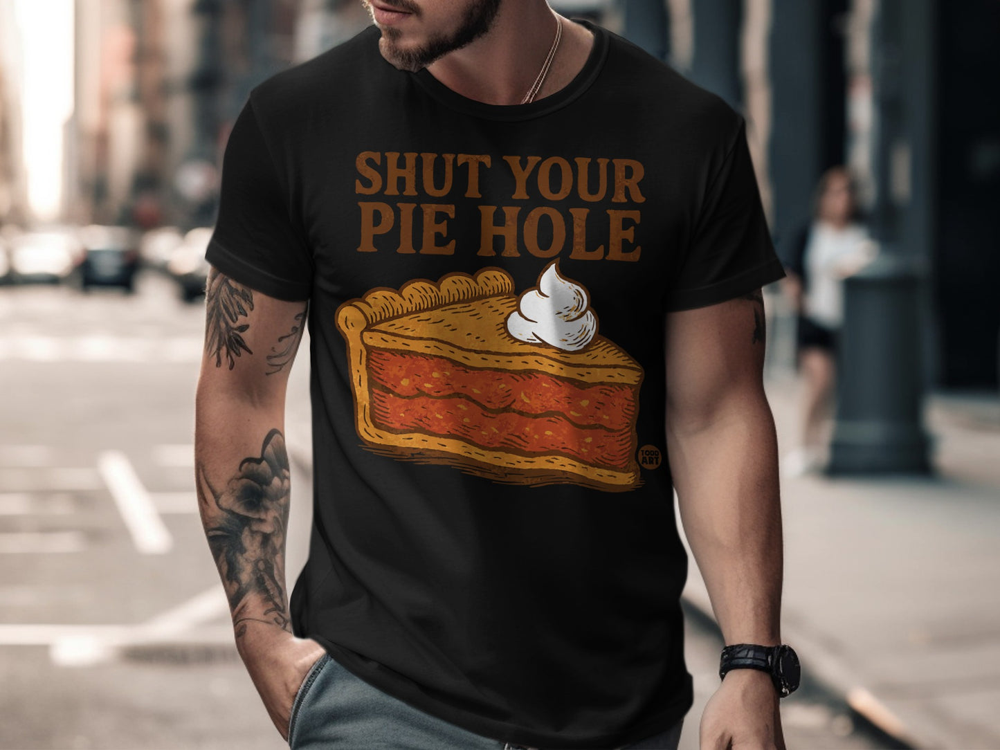 Shut Your Pie Hole Graphic T-Shirt Funny Product