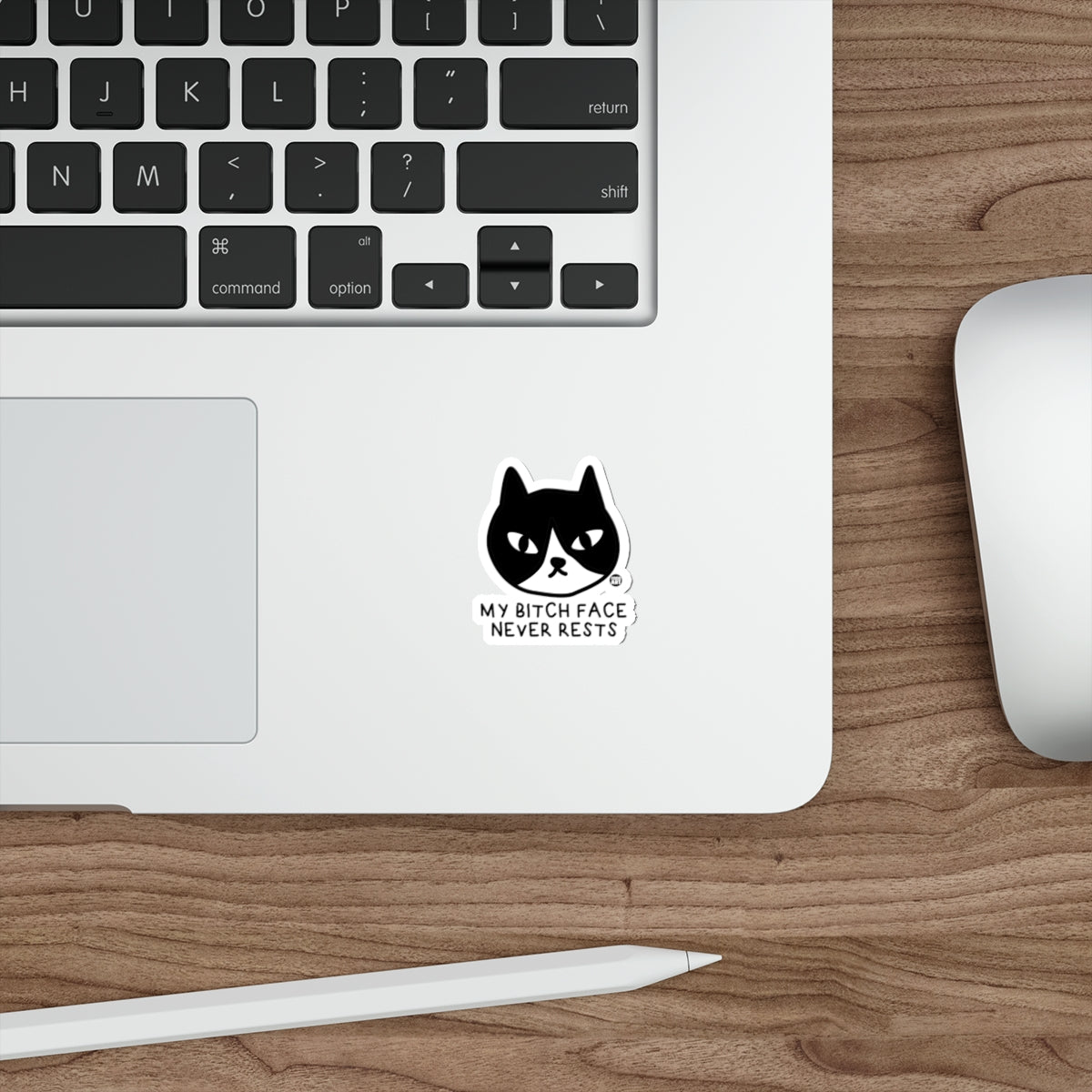 My Bitch Face Never Rests Cartoon Cat Face sticker