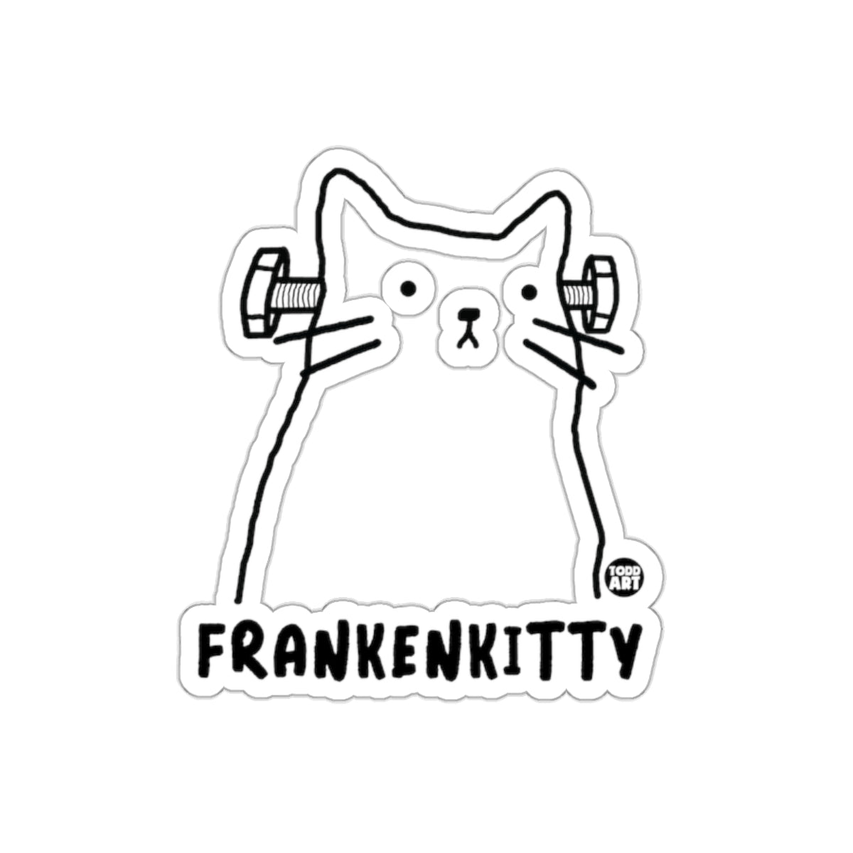 Charming Frankenkitty Cat Illustration Sticker