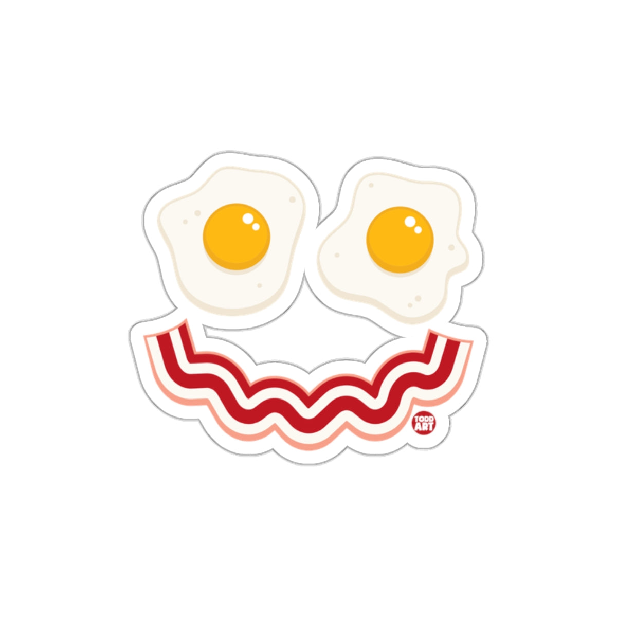 Fun Bacon and Eggs Smiley Face Laptop Sticker