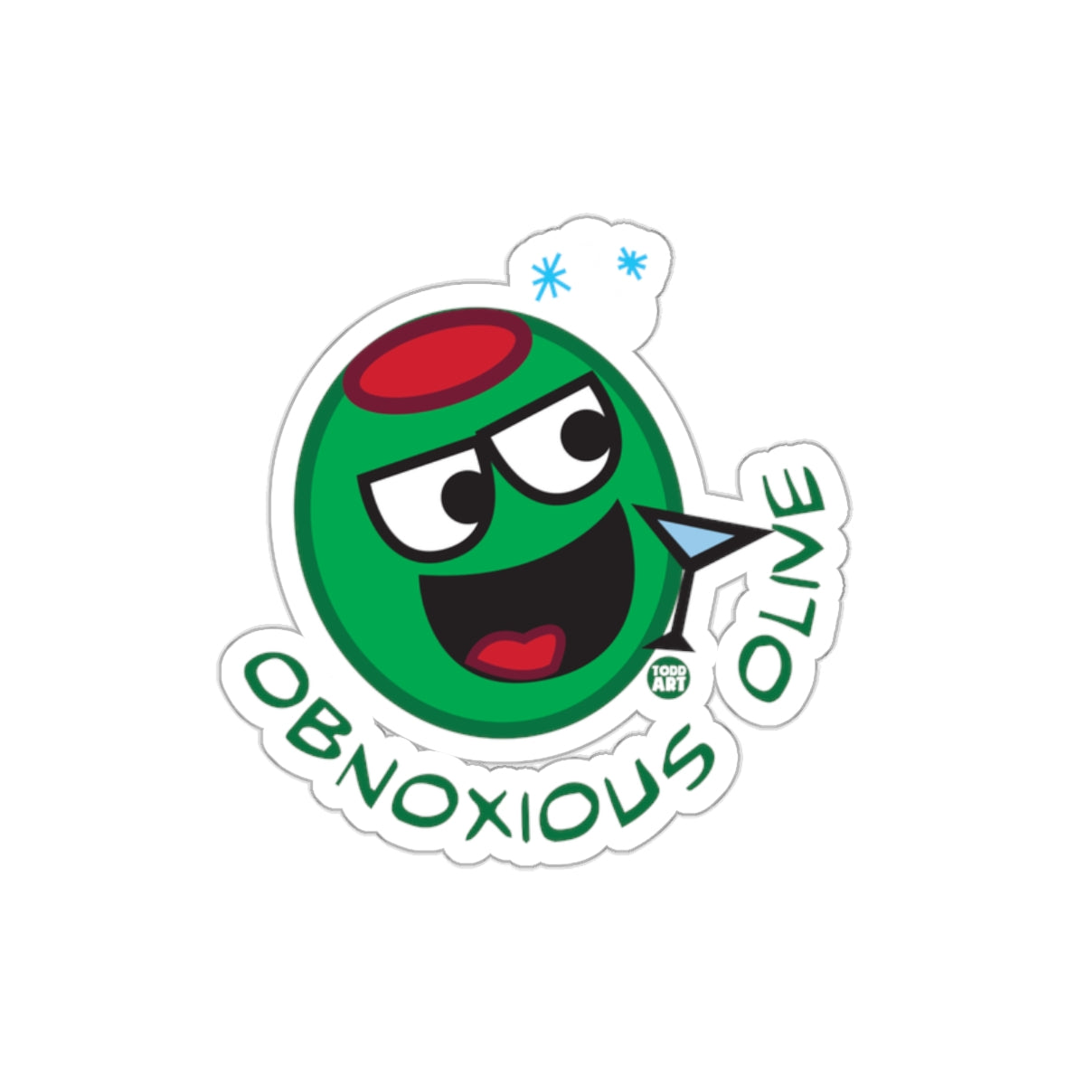 Obnoxious Olive Funny Cartoon Character Sticker